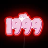 Retro Futuristic Est 1999 Neon Sign in Bright Vibrant Colors