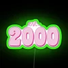Retro Est 2000 Neon Sign with Vibrant RGB Color Accents