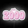 Retro-futuristic ambiance: 2000s-inspired RGB neon light sign decoration.