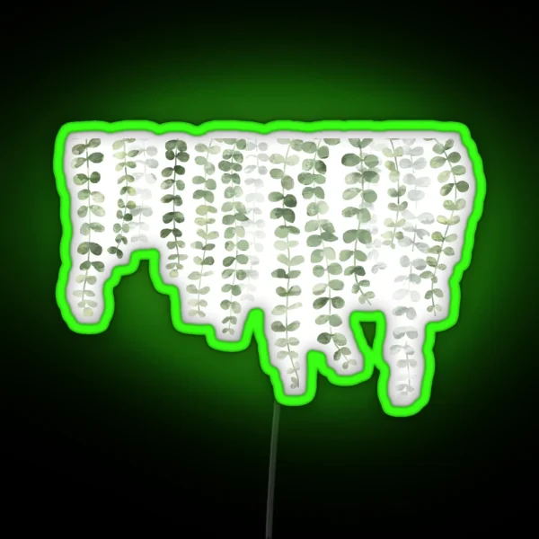 Eucalyptus Watercolor Pink RGB Neon Sign