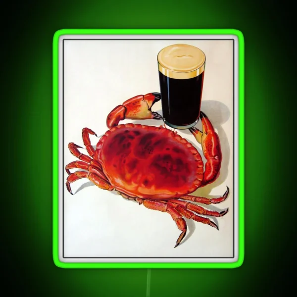 Even Crabs Love Guinness RGB Neon Sign