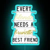 Vibrant Neon Sign For Sisterly Love and Friendship Between Blonde Brunettes
