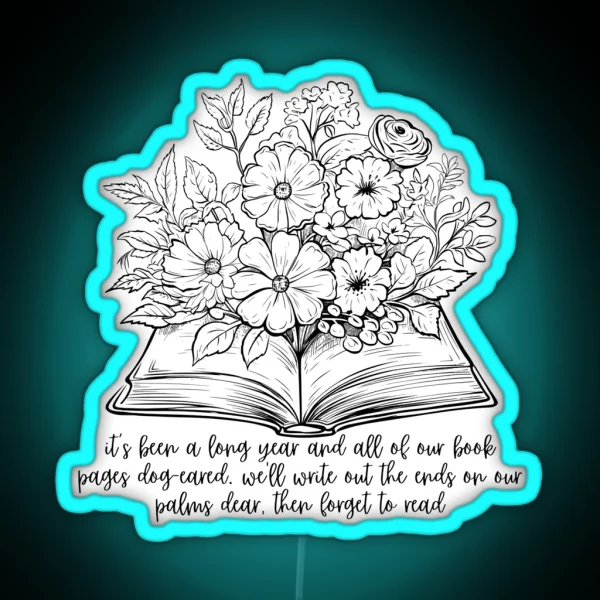 Everything Everywhere Floral Book RGB Neon Sign