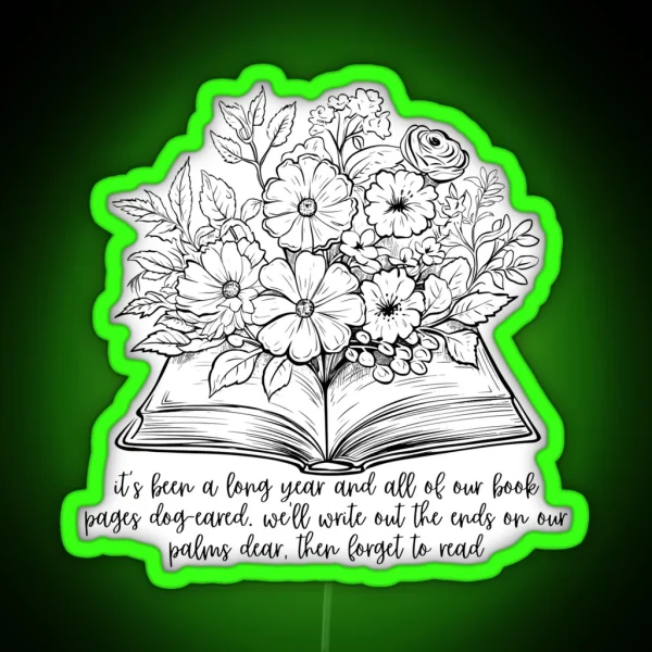 Everything Everywhere Floral Book RGB Neon Sign