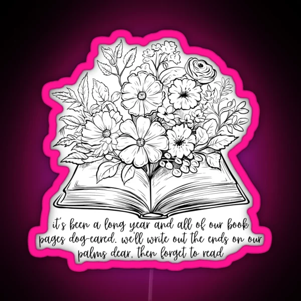 Everything Everywhere Floral Book RGB Neon Sign