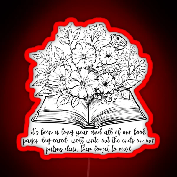 Everything Everywhere Floral Book RGB Neon Sign