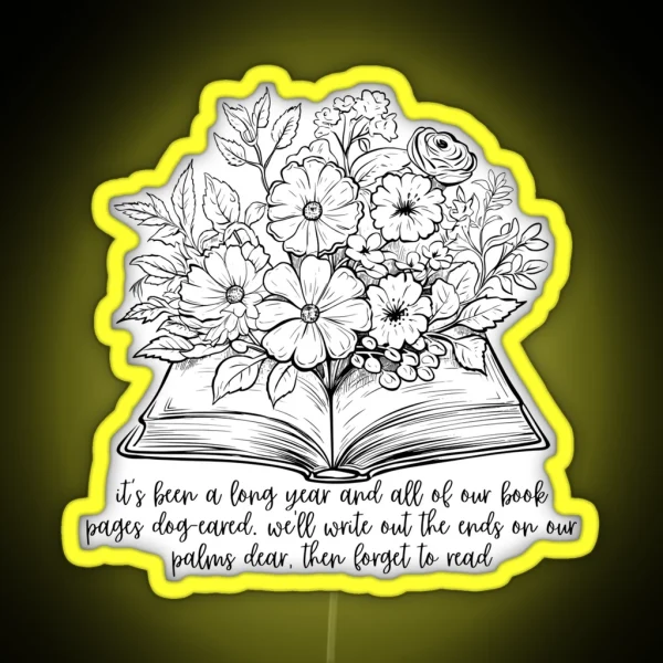 Everything Everywhere Floral Book RGB Neon Sign