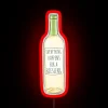 Optimistic motivational phrase in bright RGB neon wine glass style