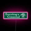Interconnected harmony symbolized in vibrant eco-friendly LED light display.