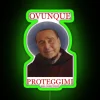 RGB Neon Sign with Anti-Communist Quote Inspired by Silvio Berlusconi Politics.
