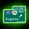 RGB illuminated highway directional sign for exit 194B roadways guidance.