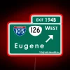 Neon Exit Directional Sign for Highway 194B Navigation Guidance and Awareness