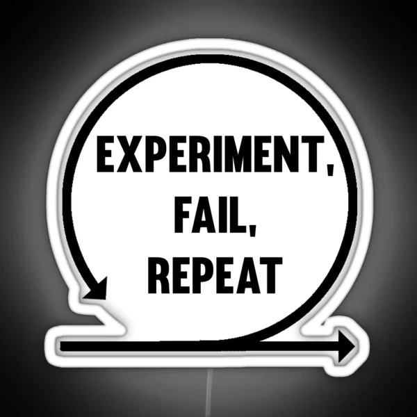 Experiment Fail Repeat RGB Neon Sign