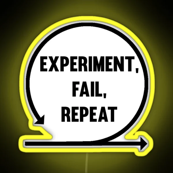 Experiment Fail Repeat RGB Neon Sign