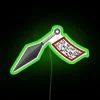 Vibrant neon kunai-inspired scroll art with RGB color explosion illumination