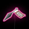 RGB illuminated kunai inspired explosive scroll design neon light sign