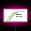Vibrant expression of individuality with customizable color-changing LED light art.