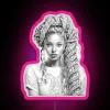 Vibrant Braided Portrait Artwork Neon Sign with RGB Colorful Display
