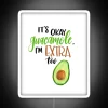 Vibrant LED neon art featuring green guacamole in colorful spectrum