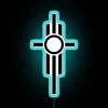 Colorful Eye of Saint Michael 2 glowing neon wall art.