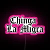 Vibrant RGB Neon Sign with Frosty Icy Glittering Effects Display