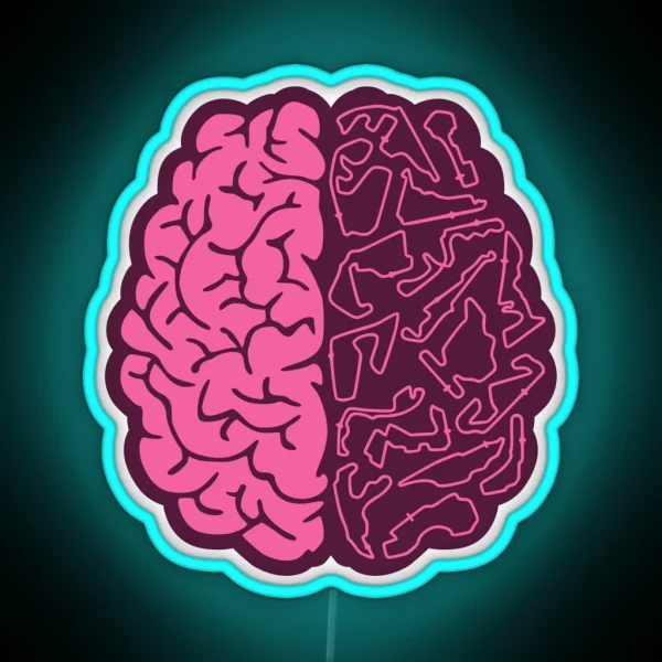 F1 Tracks On The Brain Design RGB Neon Sign