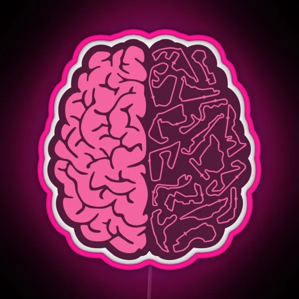 F1 Tracks On The Brain Design RGB Neon Sign