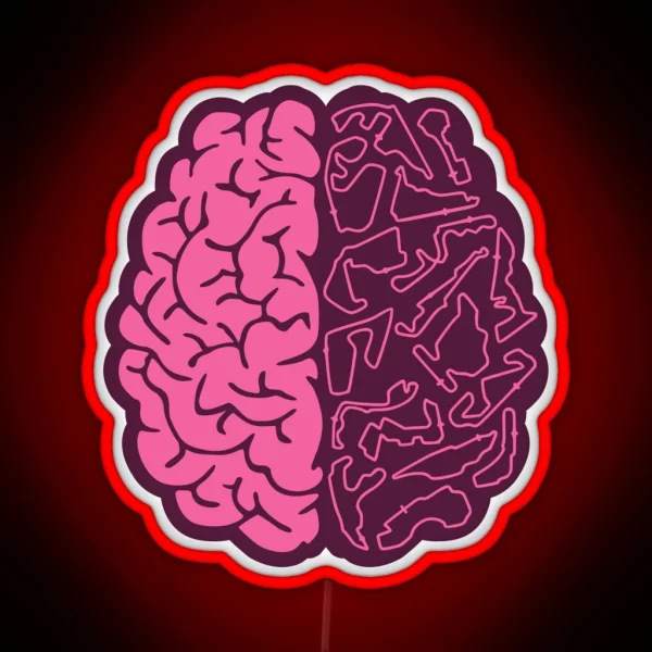 F1 Tracks On The Brain Design RGB Neon Sign