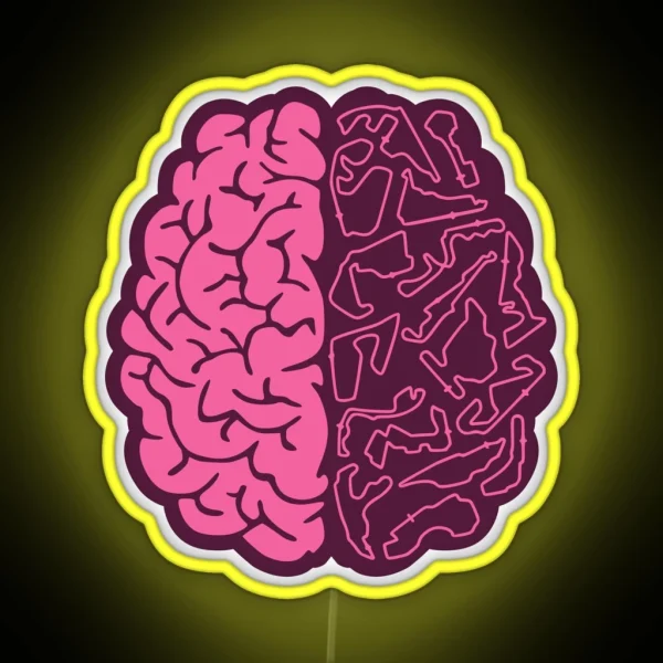 F1 Tracks On The Brain Design RGB Neon Sign