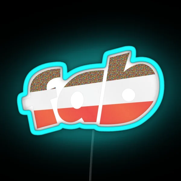 Fab Ice Lolly Word Art Graphic RGB Neon Sign