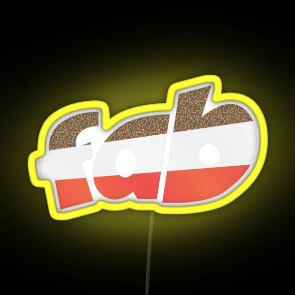 Fab Ice Lolly Word Art Graphic RGB Neon Sign