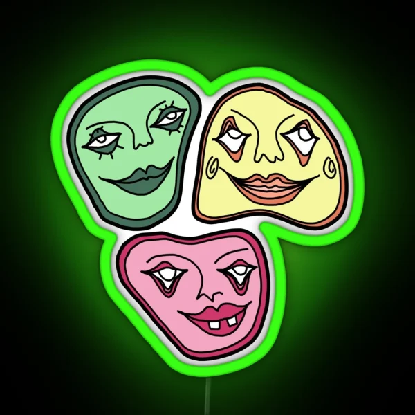 Faces Color RGB Neon Sign