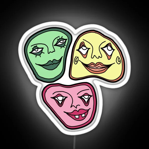 Faces Color RGB Neon Sign