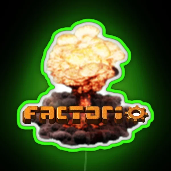 Factorio Nuke Factorio Game Fcatorio RGB Neon Sign