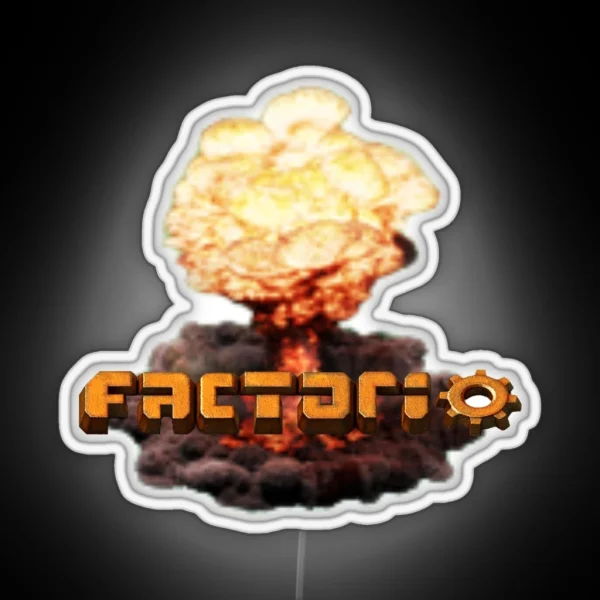 Factorio Nuke Factorio Game Fcatorio RGB Neon Sign