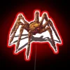 Vibrant RGB lighting accentuates this robotic spider's industrial Factorio machinery silhouette.