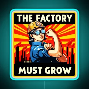 Factorio The Factory Must Grow RGB Neon Sign