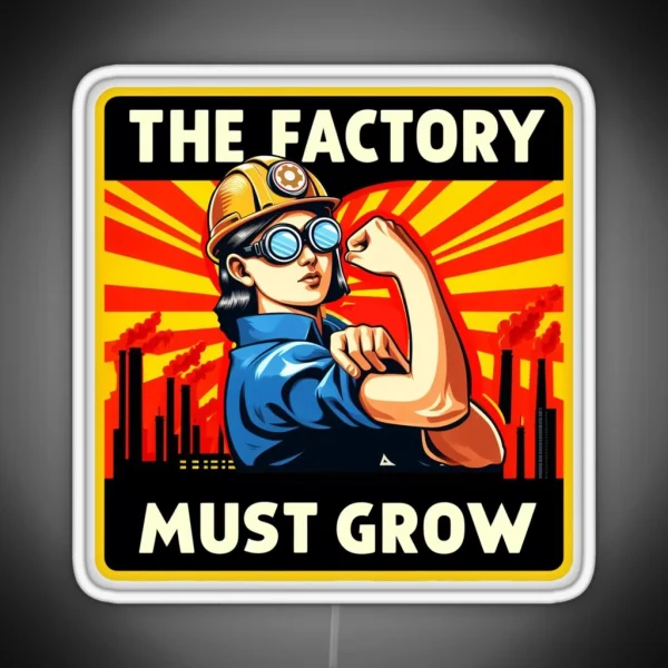 Factorio The Factory Must Grow RGB Neon Sign