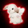 Magical Whimsy Illuminated Fairy Bunny Neon Sign with Color Changing Effects