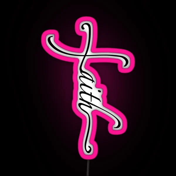 Faith Cross Small RGB Neon Sign