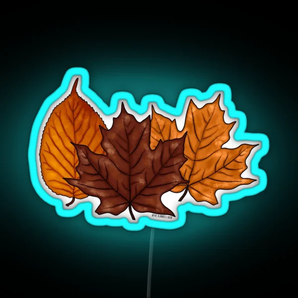 Fall Autumn Leaves RGB Neon Sign