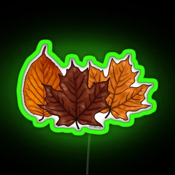 Fall Autumn Leaves RGB Neon Sign