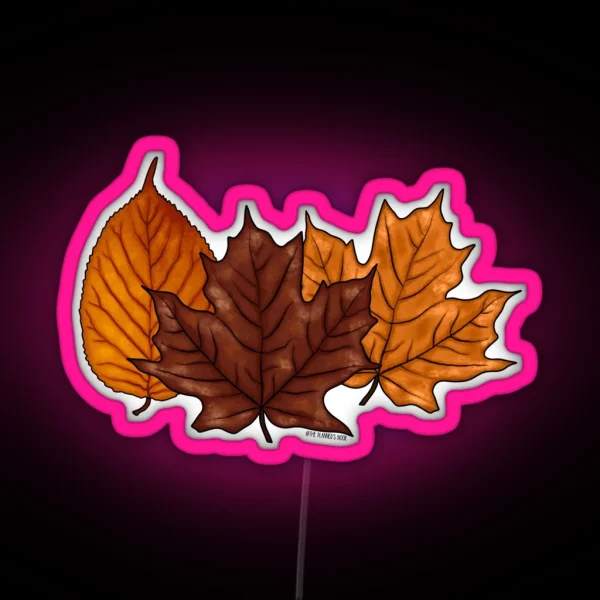 Fall Autumn Leaves RGB Neon Sign