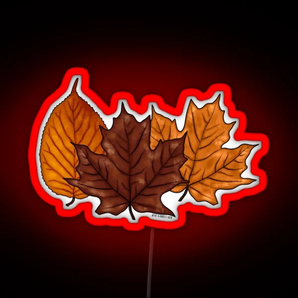 Fall Autumn Leaves RGB Neon Sign