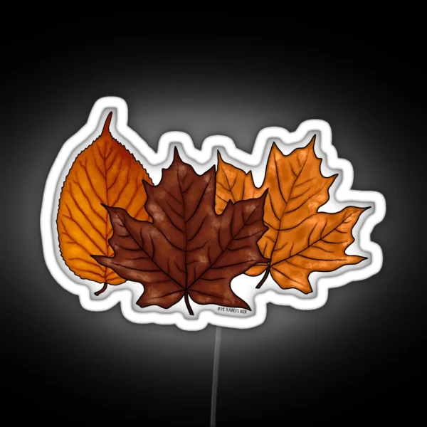 Fall Autumn Leaves RGB Neon Sign
