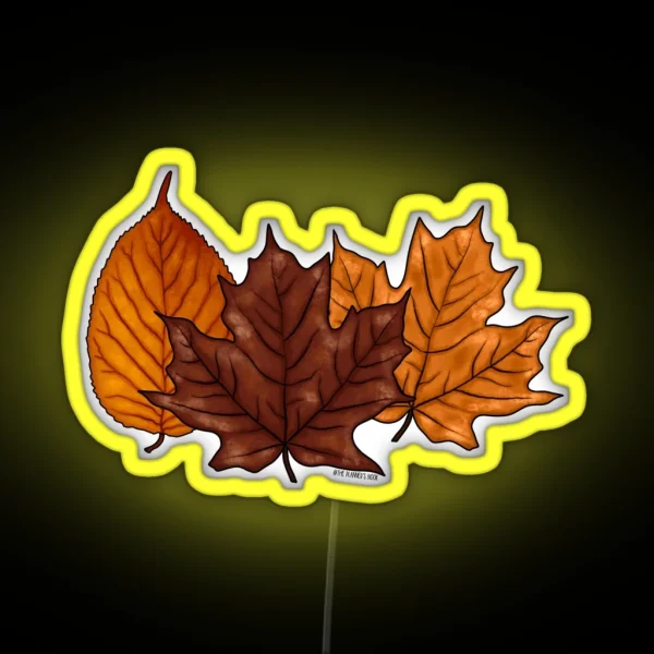 Fall Autumn Leaves RGB Neon Sign