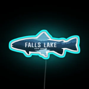 Falls Lake North Carolina Fish RGB Neon Sign