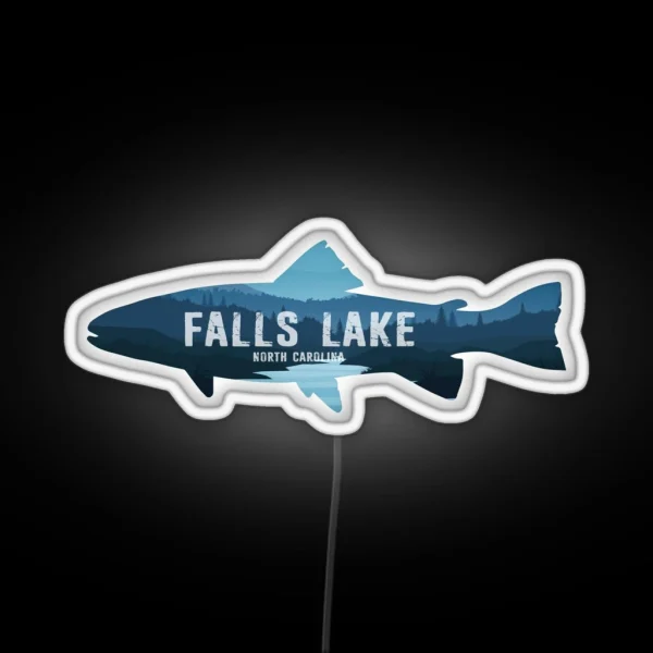 Falls Lake North Carolina Fish RGB Neon Sign