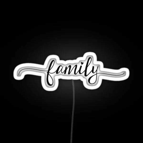 Family Girly Typography RGB Neon Sign