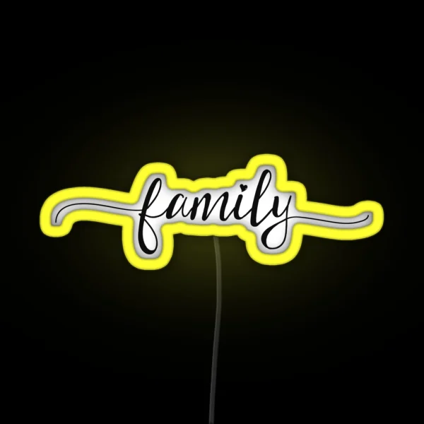 Family Girly Typography RGB Neon Sign